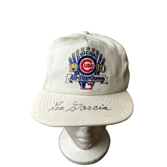 Vintage 1990 Chicago Cubs Cap Hat White Snapback Adjustable American Needle 5790 - Picture 1 of 13